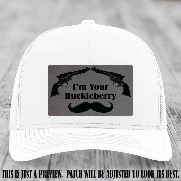 I'm Your Huckleberry Grey to Black Patch on White Hat Richardson 112 Hat