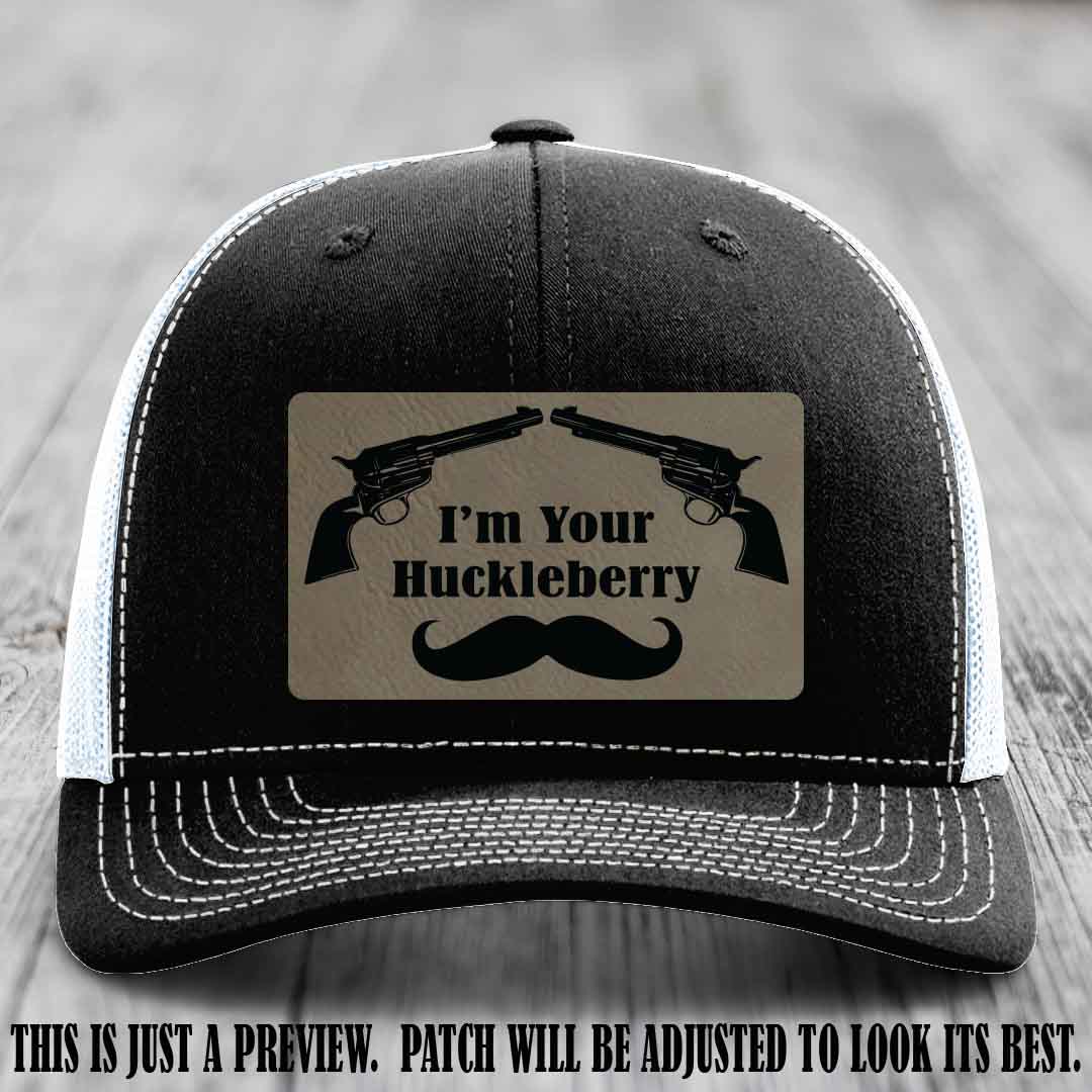 I'm Your Huckleberry Light Brown to Black Patch on Black to White Hat Richardson 112 Hat