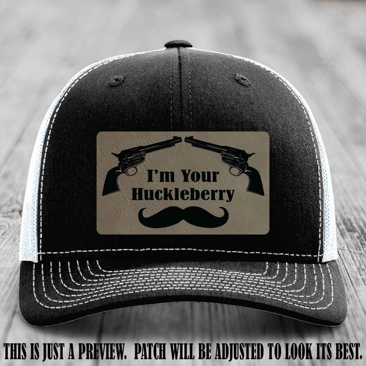 I'm Your Huckleberry Light Brown to Black Patch on Black to White Hat Richardson 112 Hat