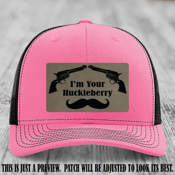 I'm Your Huckleberry Light Brown to Black Patch on Hot Pink to Black Hat Richardson 112 Hat
