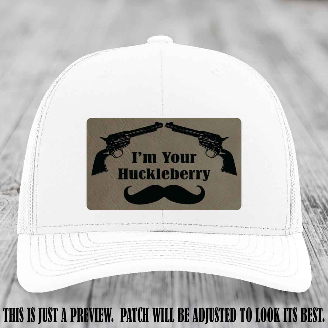 I'm Your Huckleberry Light Brown to Black Patch on White Hat Richardson 112 Hat