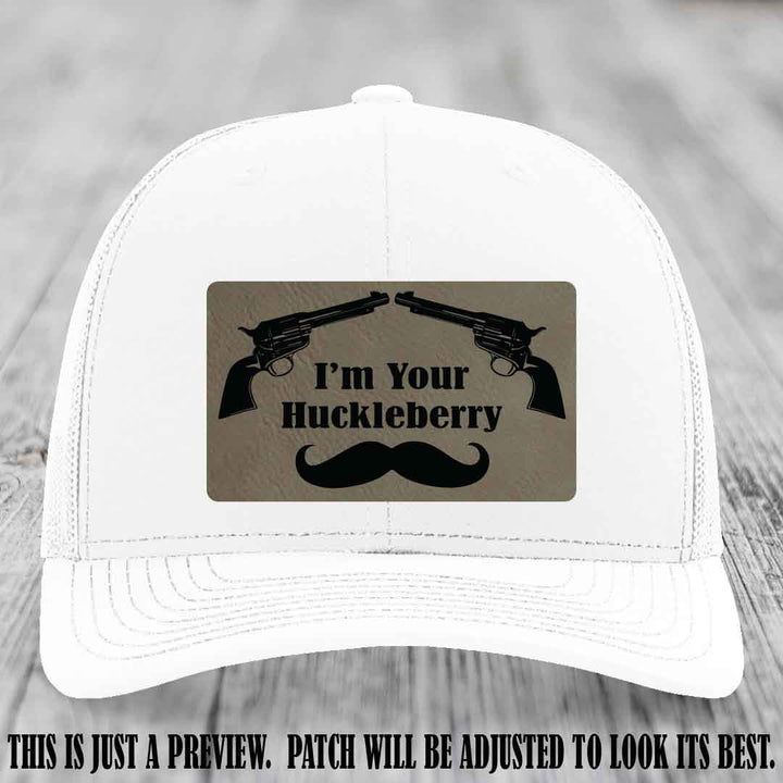 I'm Your Huckleberry Light Brown to Black Patch on White Hat Richardson 112 Hat
