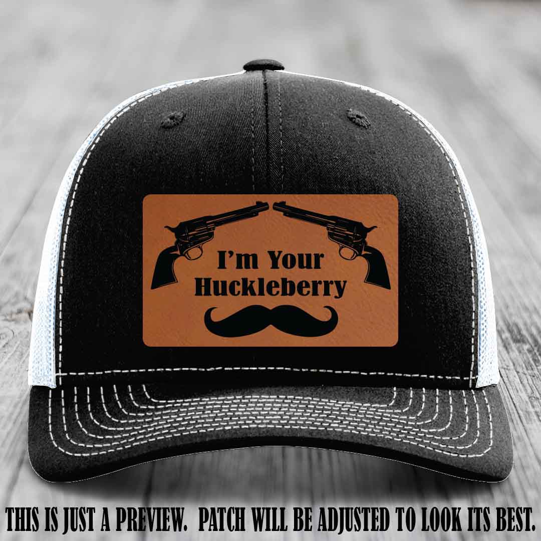 I'm Your Huckleberry Rawhide to Black Patch on Black to White Hat Richardson 112 Hat