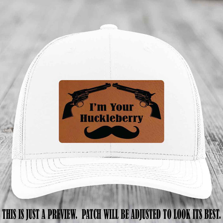 I'm Your Huckleberry Rawhide to Black Patch on White Hat Richardson 112 Hat