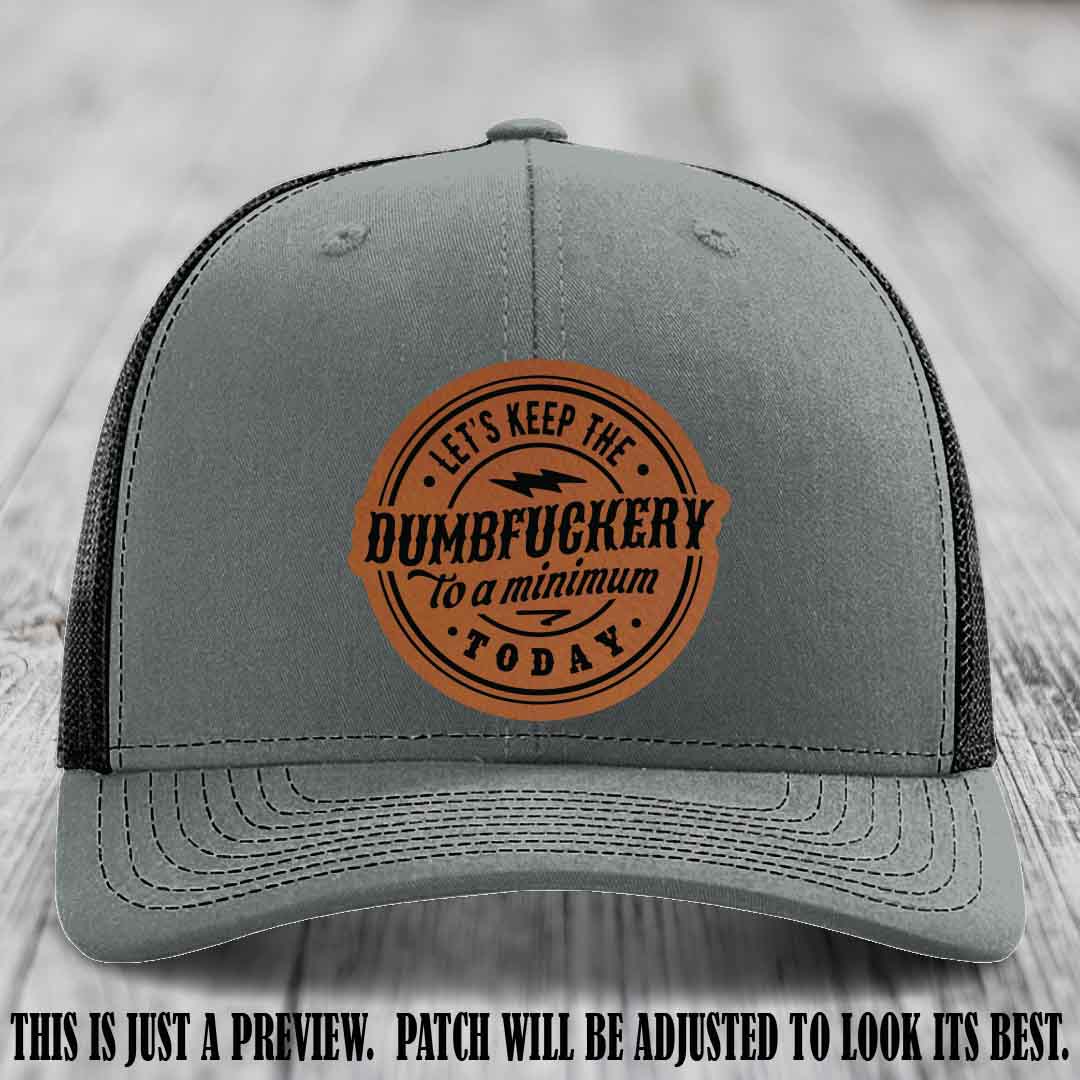 Dumbfuckery Minimum Rawhide to Black Patch on Heather Grey to Black Hat