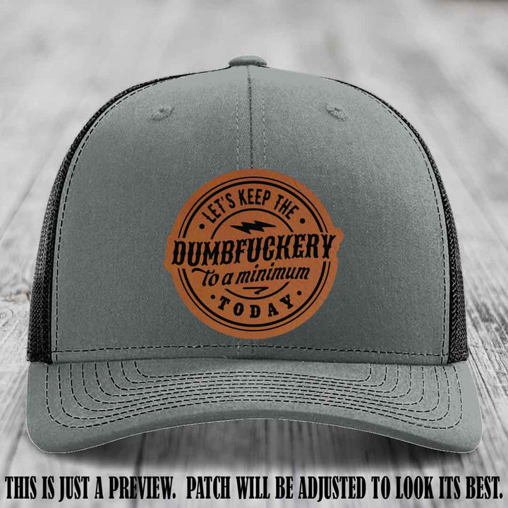 Dumbfuckery Minimum Rawhide to Black Patch on Heather Grey to Black Hat
