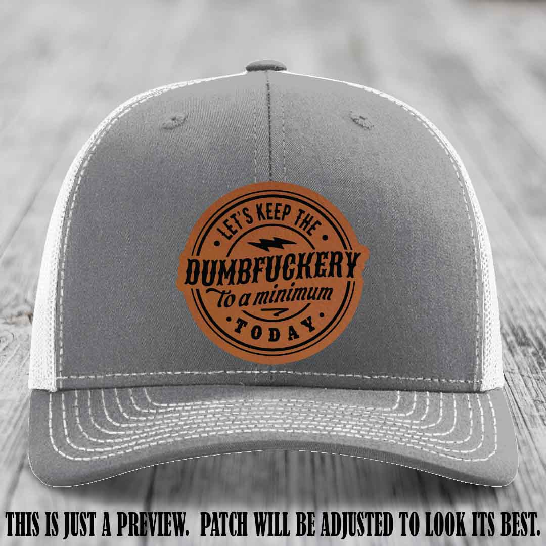 Dumbfuckery Minimum Rawhide to Black Patch on Heather Grey to White Hat