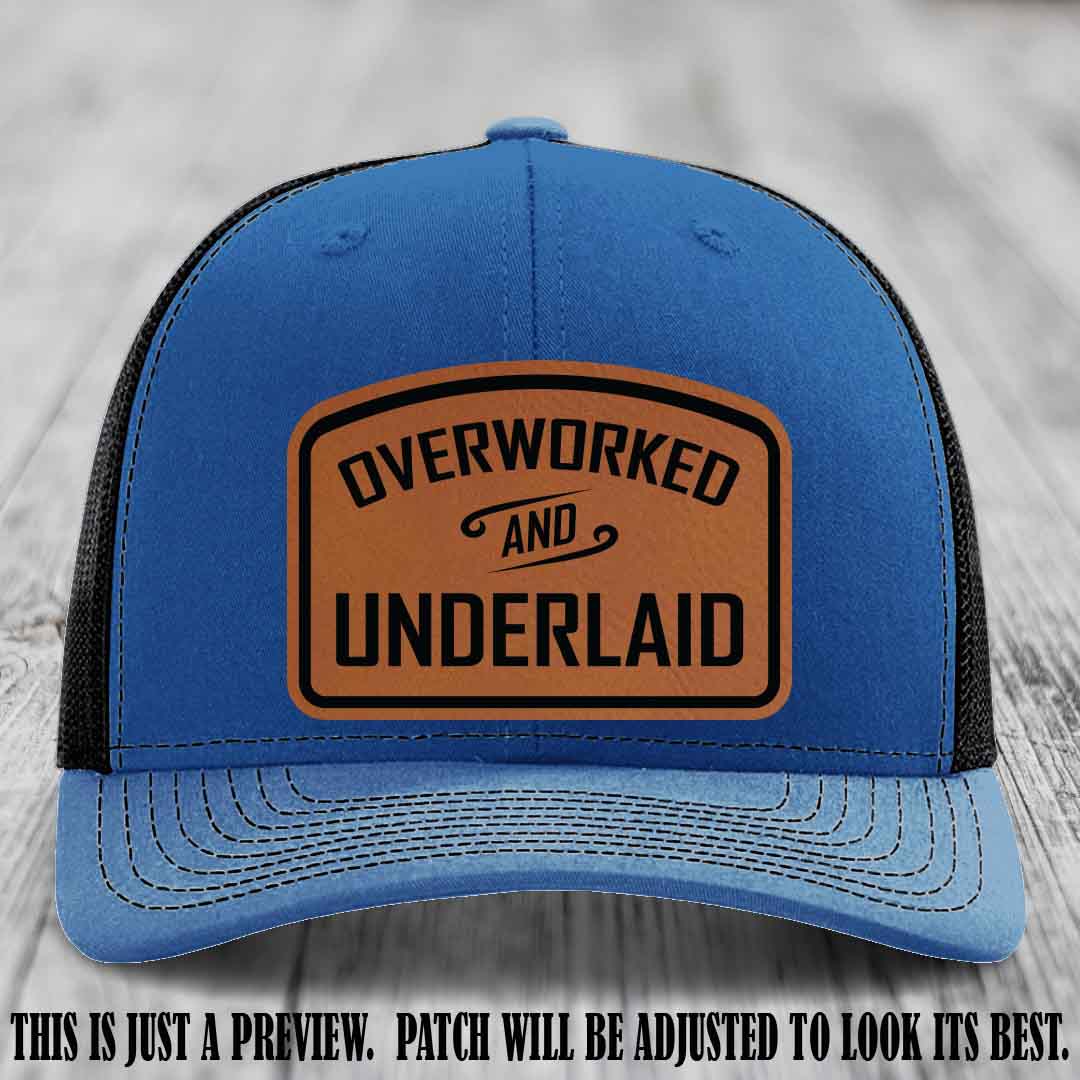 Overworked and Underlaid design Rawhide to Black Patch on Royal to Black Hat Richardson 112 Hat