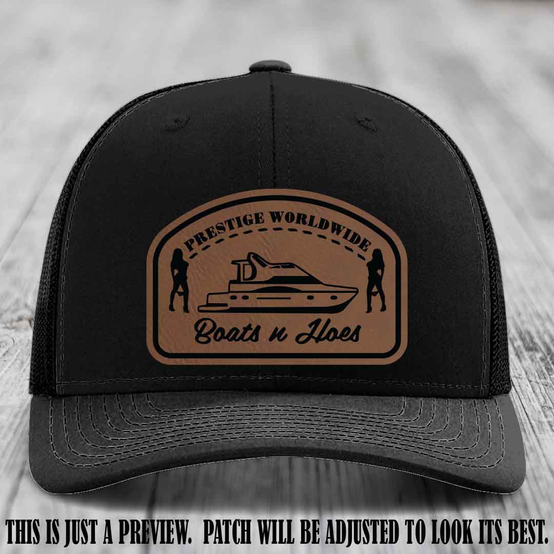 Prestige Worldwide Boats n Hoes Dark Brown to Black Patch on Black Hat