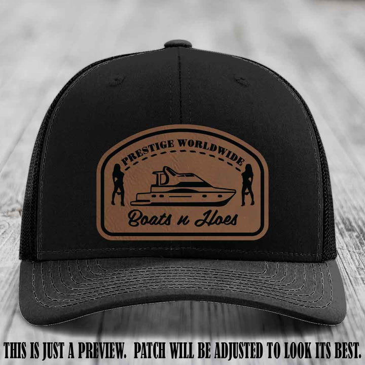 Prestige Worldwide Boats n Hoes Dark Brown to Black Patch on Black Hat