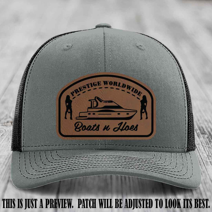 Prestige Worldwide Boats n Hoes Dark Brown to Black Patch on Heather Grey to Black Hat