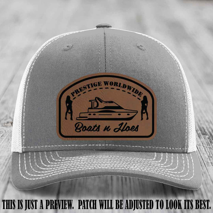 Prestige Worldwide Boats n Hoes Dark Brown to Black Patch on Heather Grey to White Hat