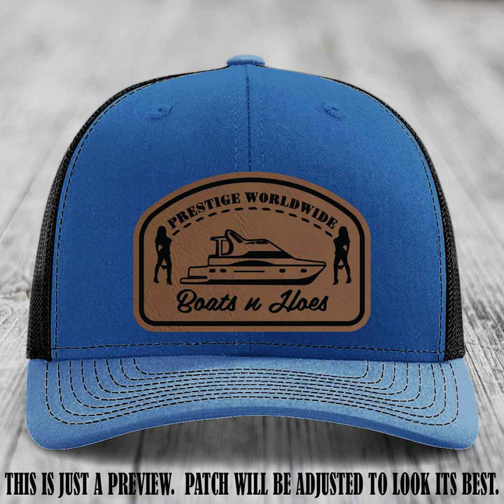 Prestige Worldwide Boats n Hoes Dark Brown to Black Patch on Royal to Black Hat