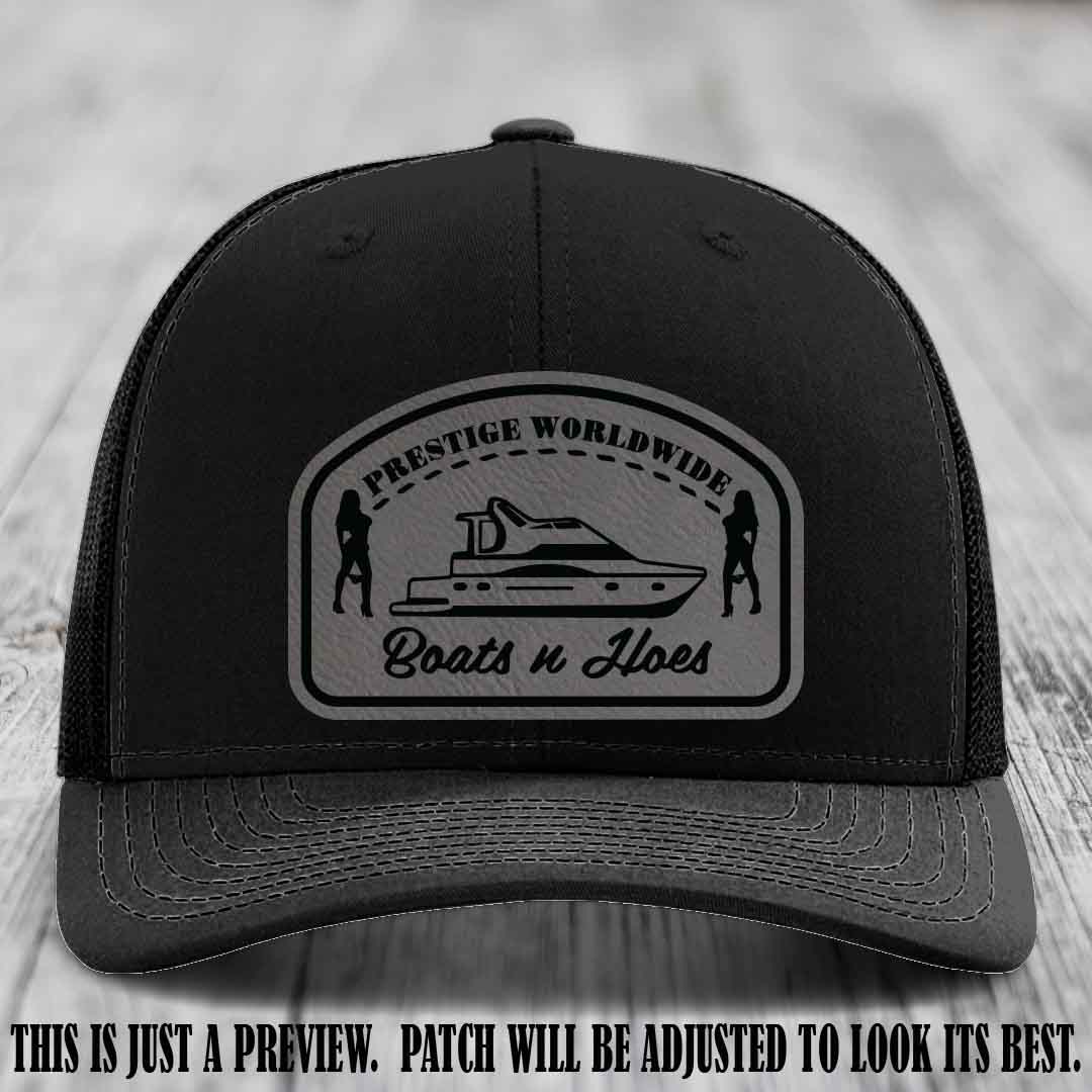 Prestige Worldwide Boats n Hoes Grey to Black Patch on Black Hat
