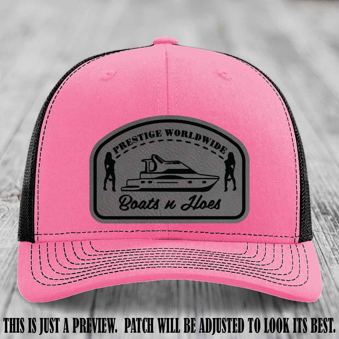 Prestige Worldwide Boats n Hoes Grey to Black Patch on Hot Pink to Black Hat