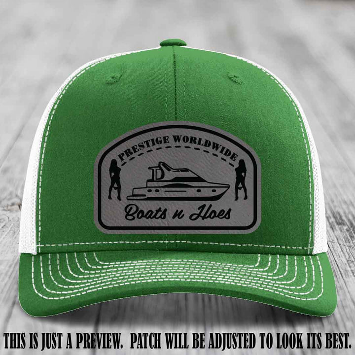 Prestige Worldwide Boats n Hoes Grey to Black Patch on Kelly to White Hat