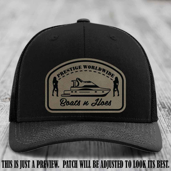 Prestige Worldwide Boats n Hoes Light Brown to Black Patch on Black Hat