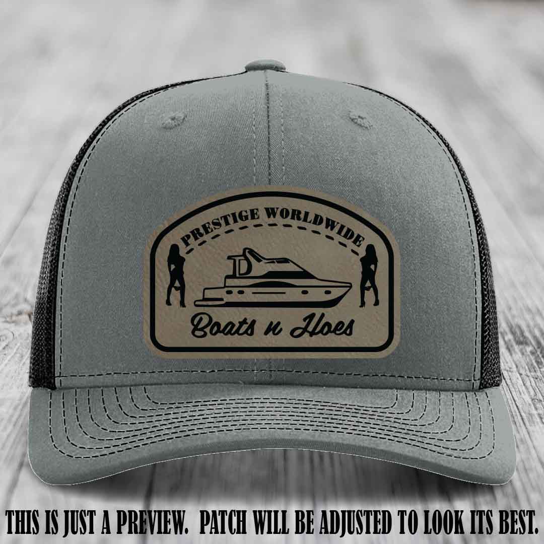 Prestige Worldwide Boats n Hoes Light Brown to Black Patch on Heather Grey to Black Hat