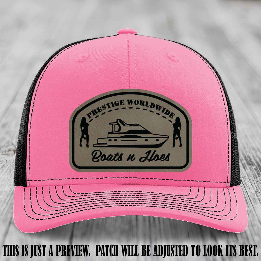 Prestige Worldwide Boats n Hoes Light Brown to Black Patch on Hot Pink to Black Hat