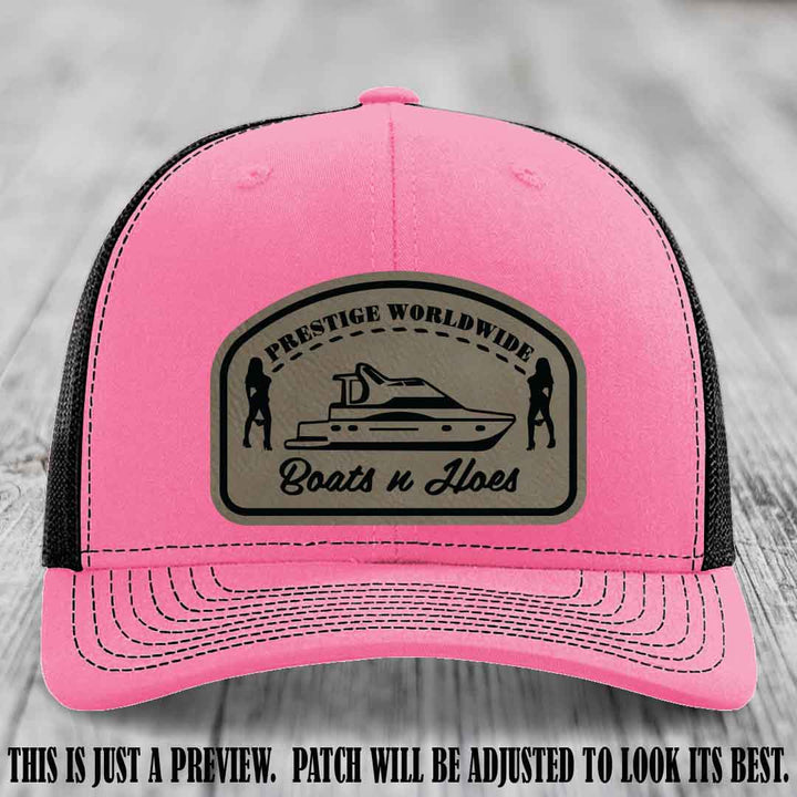 Prestige Worldwide Boats n Hoes Light Brown to Black Patch on Hot Pink to Black Hat