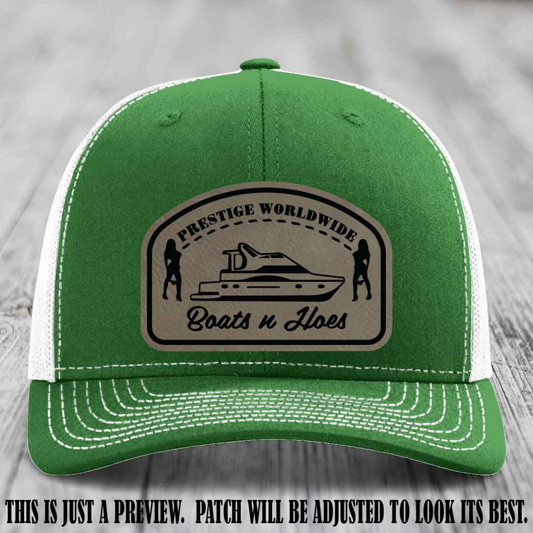 Prestige Worldwide Boats n Hoes Light Brown to Black Patch on Kelly to White Hat