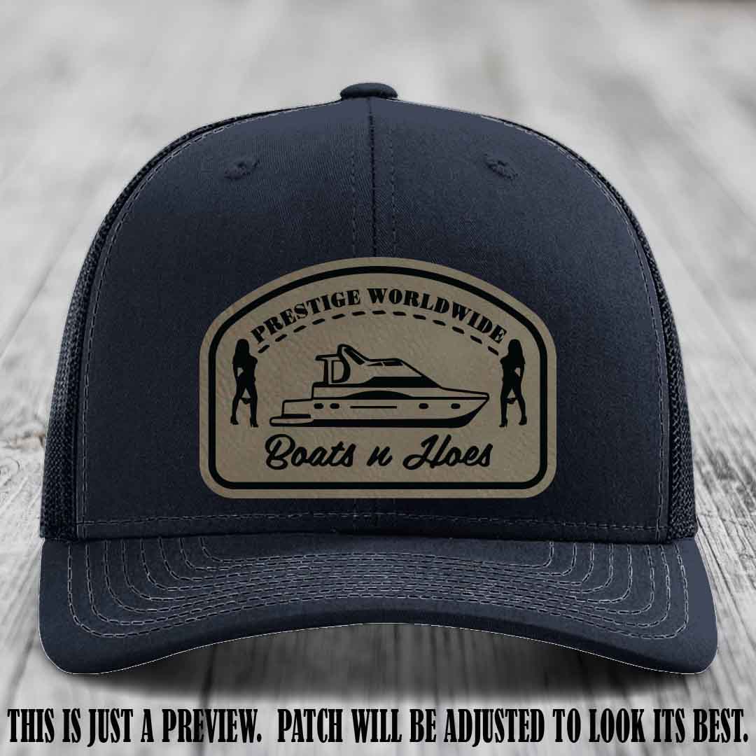 Prestige Worldwide Boats n Hoes Light Brown to Black Patch on Navy Hat