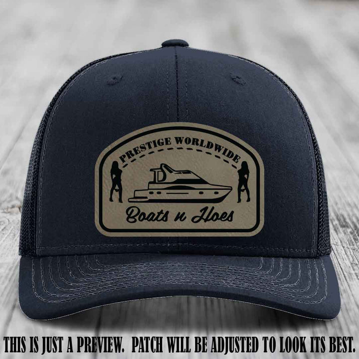 Prestige Worldwide Boats n Hoes Light Brown to Black Patch on Navy Hat