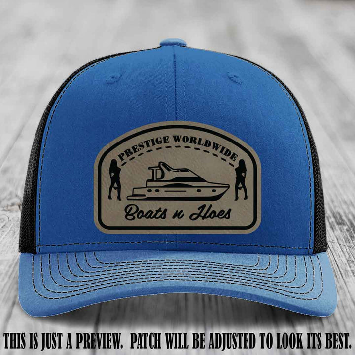 Prestige Worldwide Boats n Hoes Light Brown to Black Patch on Royal to Black Hat