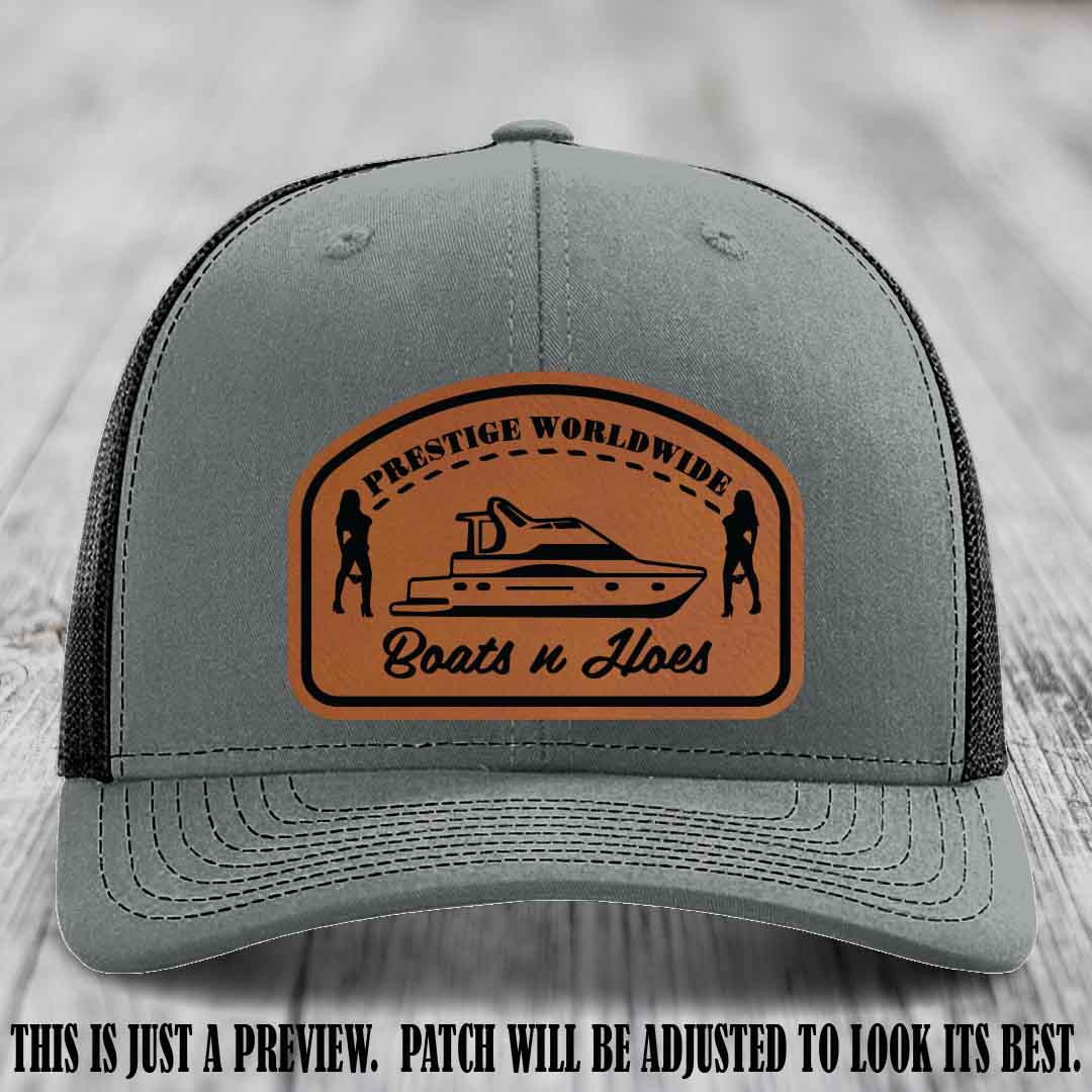 Prestige Worldwide Boats n Hoes Rawhide to Black Patch on Heather Grey to Black Hat