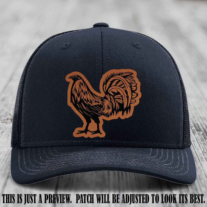 Rooster Rebel Rawhide to Black Patch on Navy Hat Richardson 112 Hat