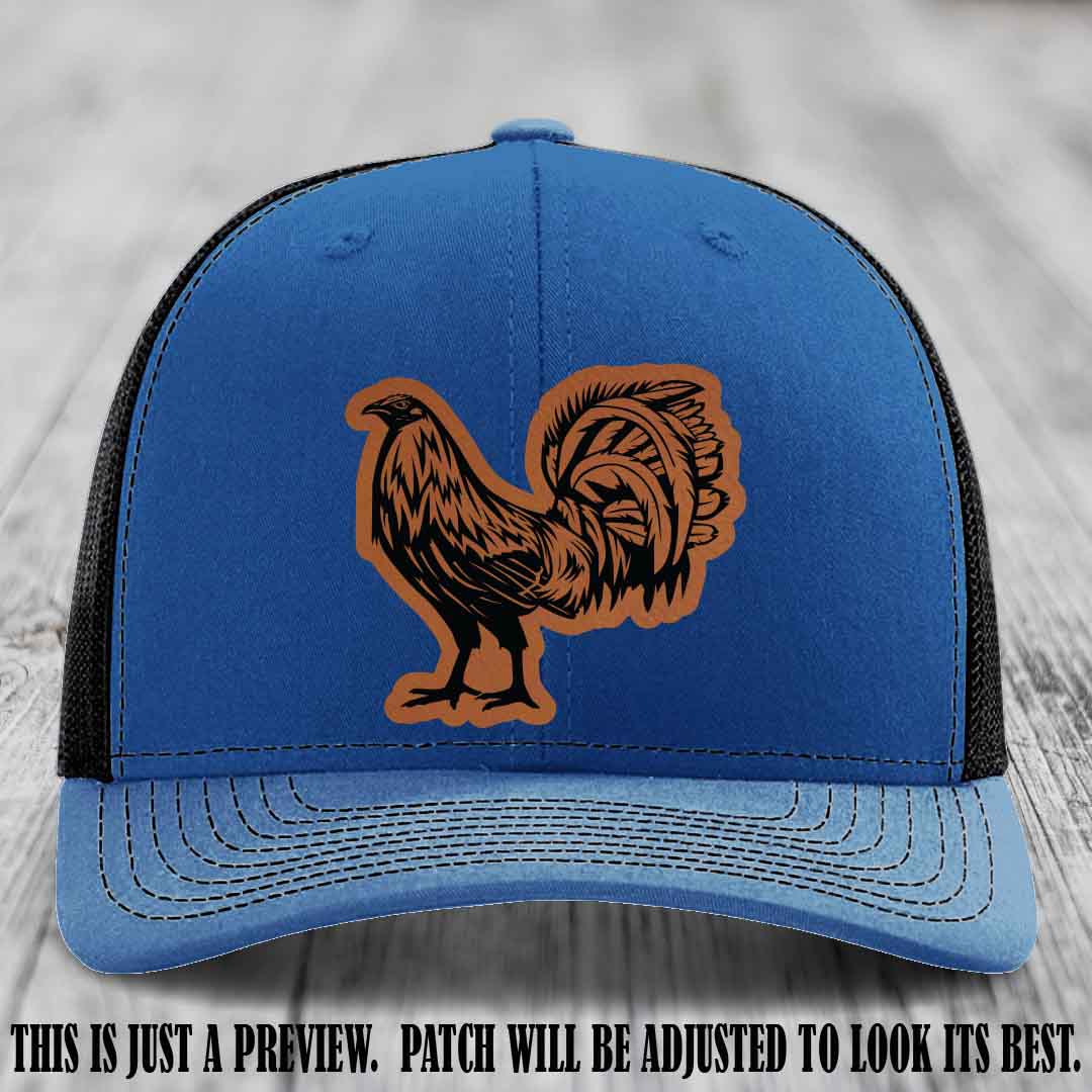 Rooster Rebel Rawhide to Black Patch on Royal to Black Hat Richardson 112 Hat