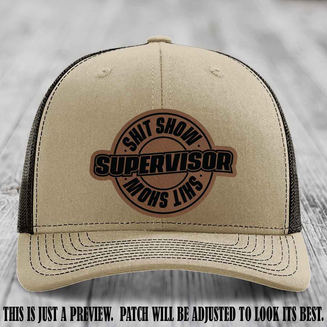 Shit Show Supervisor Dark Brown to Black Patch on Khaki to Coffee Hat Richardson 112 Hat