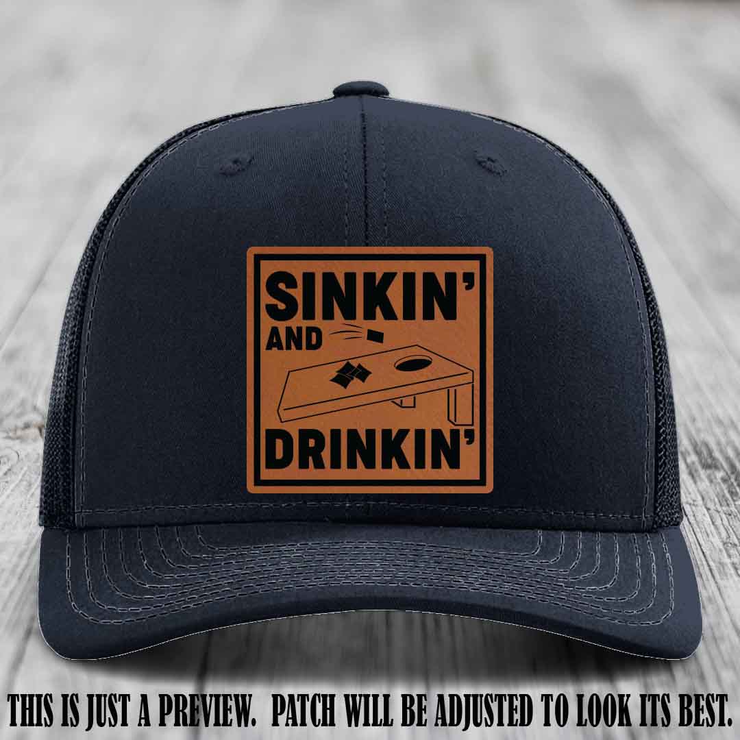 Sinkin' and Drinkin' design on Rawhide to Black Patch, Richardson 112 Navy Hat