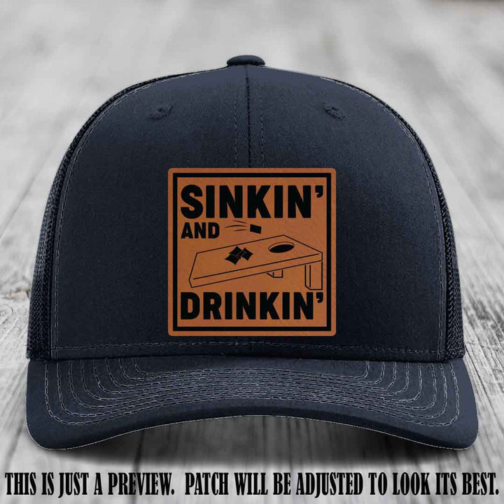 Sinkin' and Drinkin' design on Rawhide to Black Patch, Richardson 112 Navy Hat