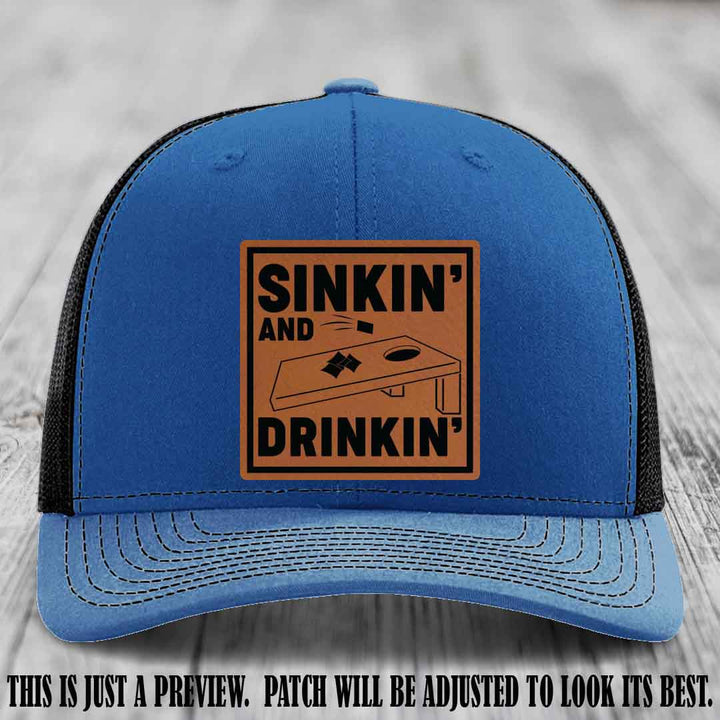 Sinkin' and Drinkin' design on Rawhide to Black Patch, Richardson 112 Royal to Black Hat