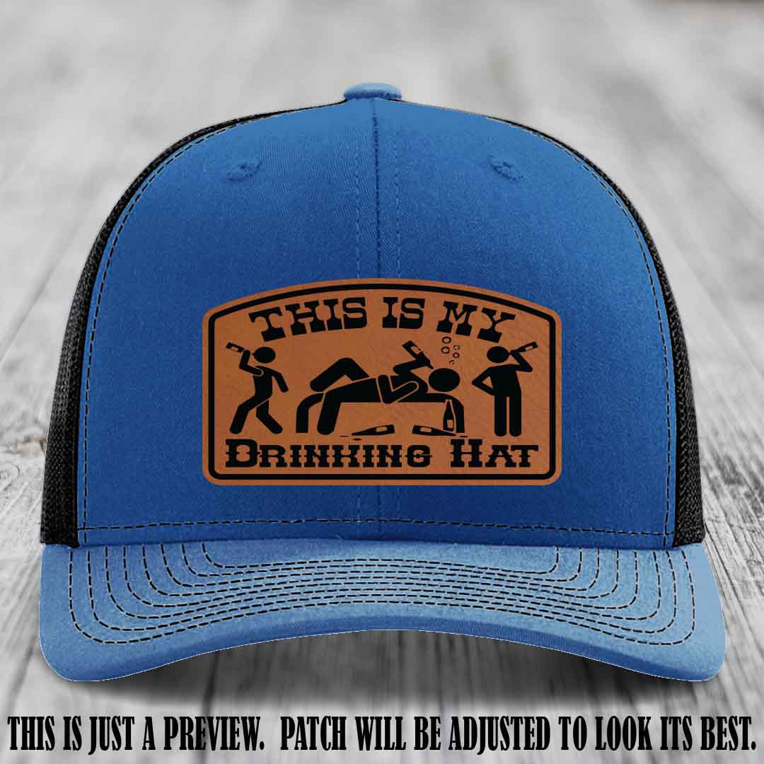 This Is My Drinking Hat Rawhide to Black Patch on Royal to Black Hat Richardson 112 Hat