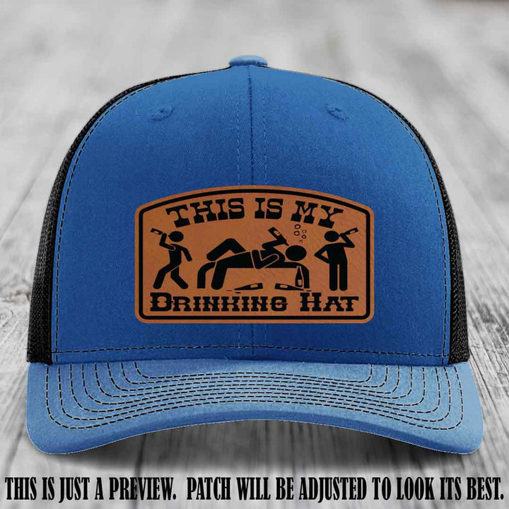 This Is My Drinking Hat Rawhide to Black Patch on Royal to Black Hat Richardson 112 Hat