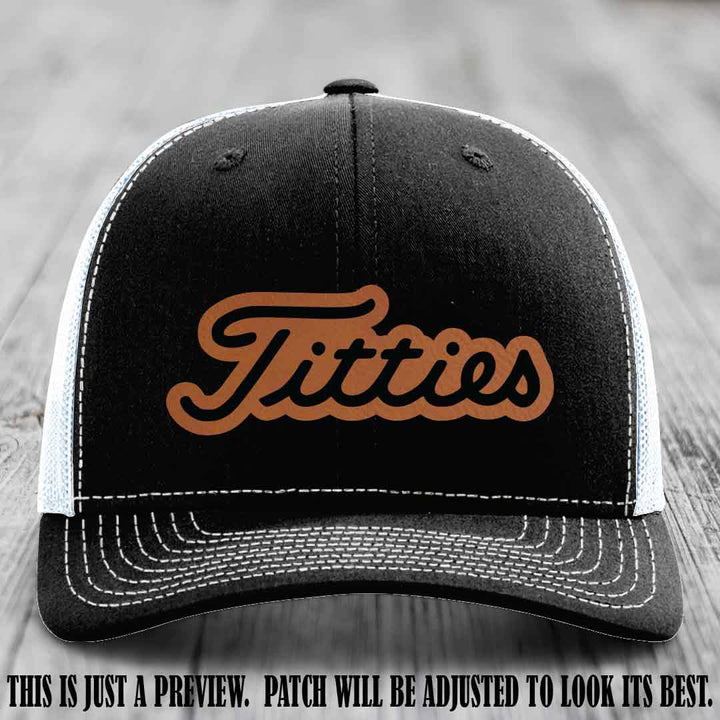 Titties patch design on Rawhide to Black Patch on Black to White Hat