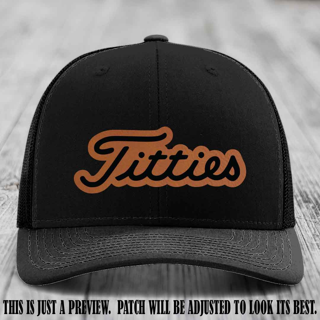 Titties patch design on Rawhide to Black Patch on Black Hat