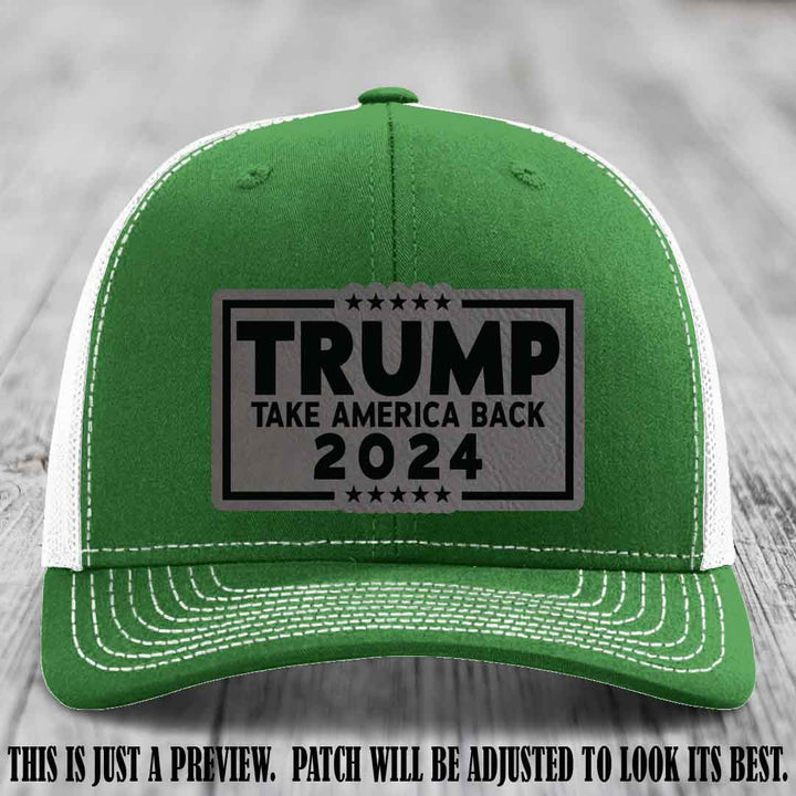 Trump Take America Back 2024 on a Kelly to White Hat with Grey to Black Patch