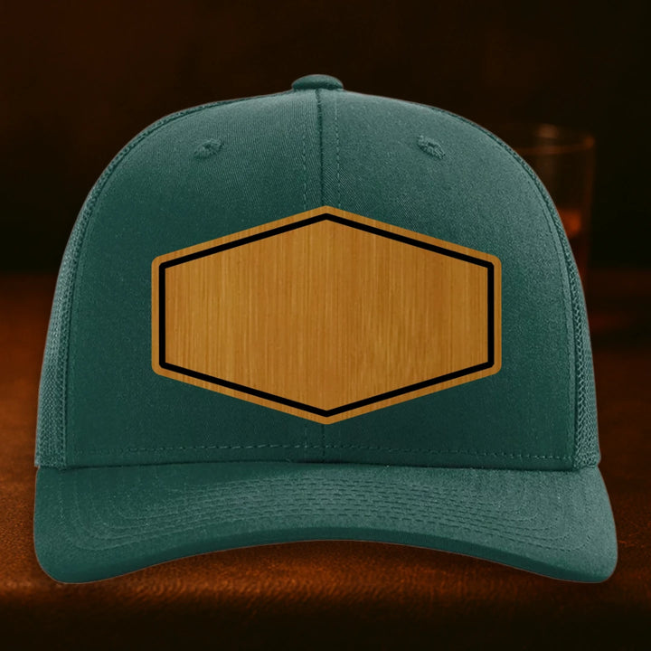 Upload Your Logo Custom Leather Patch Hat - Richardson 112 Dark Green