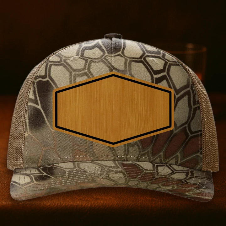 Upload Your Logo Custom Leather Patch Hat - Richardson 112PFP Kryptek Highlander To Buck