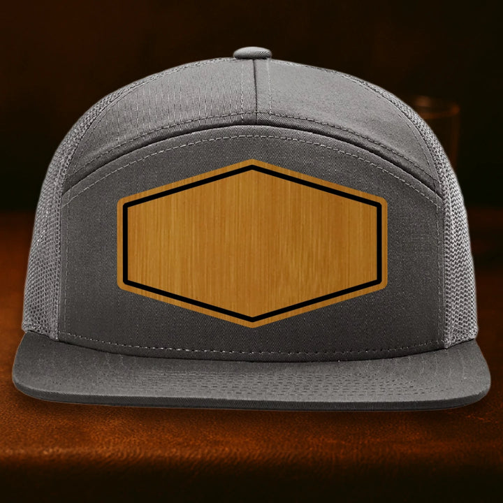 Upload Your Logo Custom Leather Patch Hat - Richardson 168 Charcoal