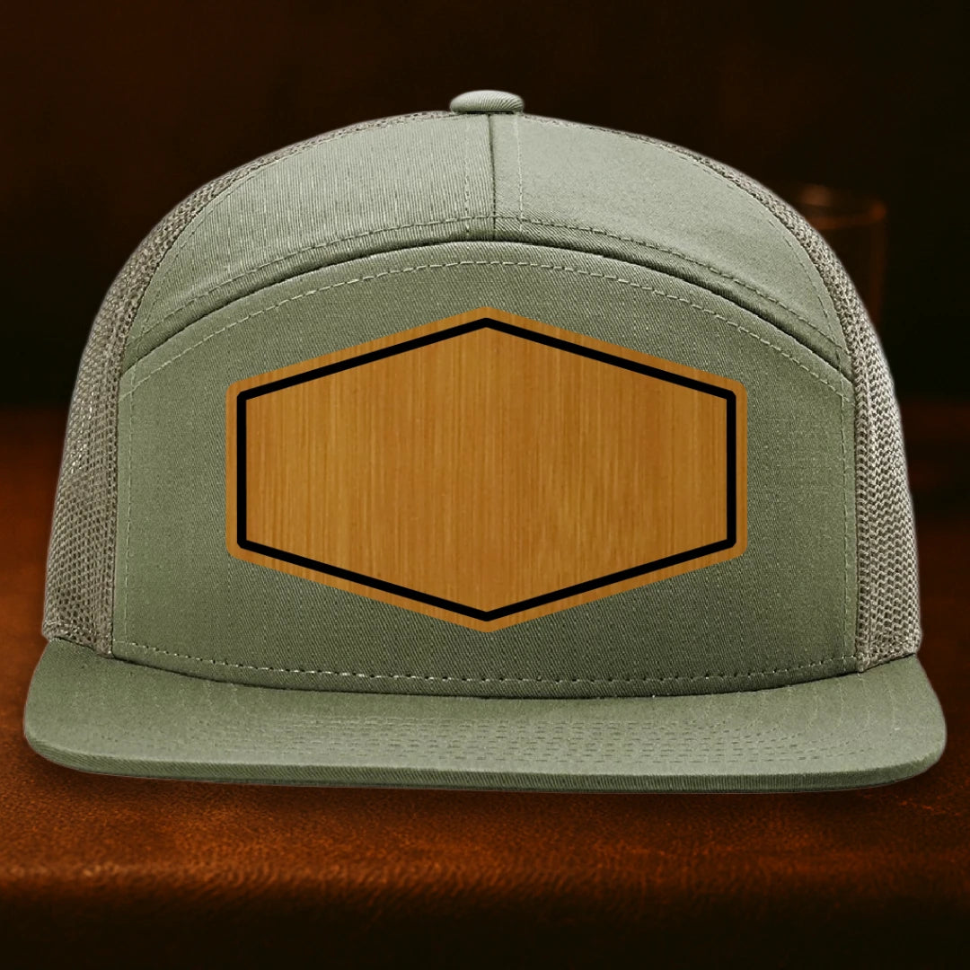 Upload Your Logo Custom Leather Patch Hat - Richardson 168 Loden